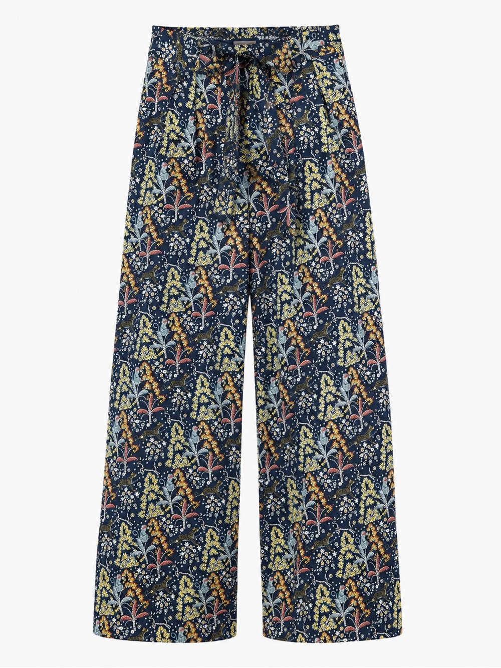 J.Crew Point Sur Jungle Print Crepe Belted Wide Leg Pants - Picture 2 of 13